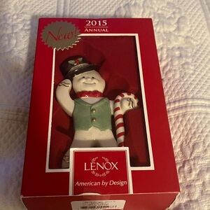 2015 Ginger Gent Lenox Festive Snowman with Candy Cane
